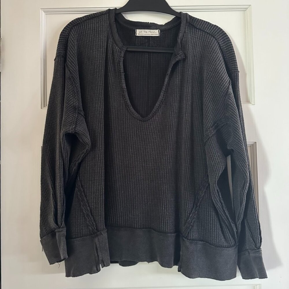 Free People Buttercup Thermal Top in Black